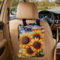 Sunflowers on American Flag Car Garbage Bag, Small Car Trash Bag Hanging Back of Seat,Drawstring Car Trash Bag with Adjustable Buckle,Car Accessories for Camping Travelling - color: Sunflowers on American Flag