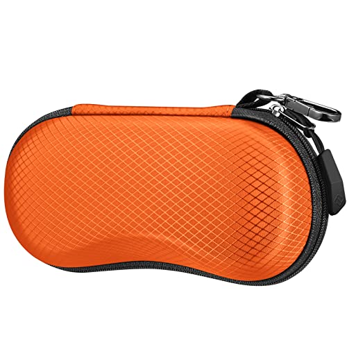 FINTIE Sunglasses Case, Hard EVA Shell Shockproof Sport Glasses Case with Metal Carabiner Travel Zipper Eyeglasses Holder - color: Orange