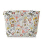 HAPPYHEIDI Canvas Pouch for Travel, Makeup Bag Case, Creamy White Dogs, Cotton, Animal Print, Zipper Closure, 7.1x2.4x7 Inches - color: GR-Canvas-Creamy White Dogs