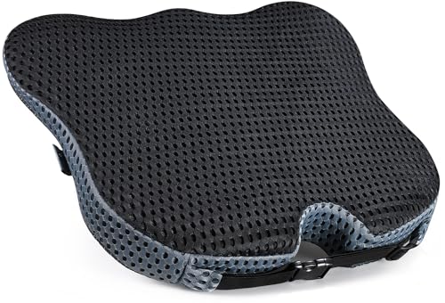 Wedge Car Seat Cushion for Better Visibility & Sciatica Pain Relief - High Density Memory Foam, Non-Slip Ergonomic Car Seat Cushion for Driving, Universal Fit for Car, SUV,Truck & Tractor - color: Black