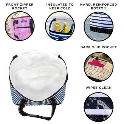 SCOUT The Stiff One - Large, Soft, Lightweight, Insulated Cooler with Hard Bottom, Beach, Family, Travel, Picnic Cooler - color: Nantucket Navy
