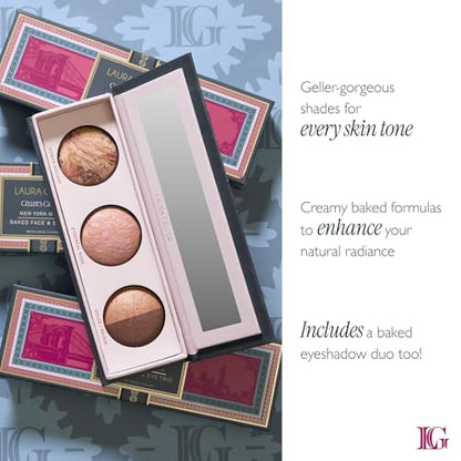 LAURA GELLER NEW YORK Gellers Greatest Kit - Baked Face & Eye Palette New York Minute + 4-in-1 Travel Makeup Brush - color: 03 New York Minute Eye Palette & Makeup