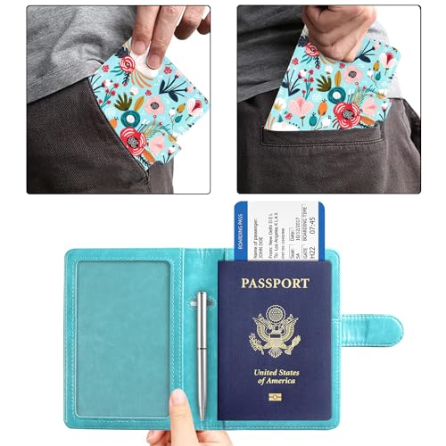 ACdream Unisex Faux Leather Passport and Vaccine Card Holder, RFID Blocking, Z-Flower, 20 x 3.5 x 2.5 in - color: Z - Flower
