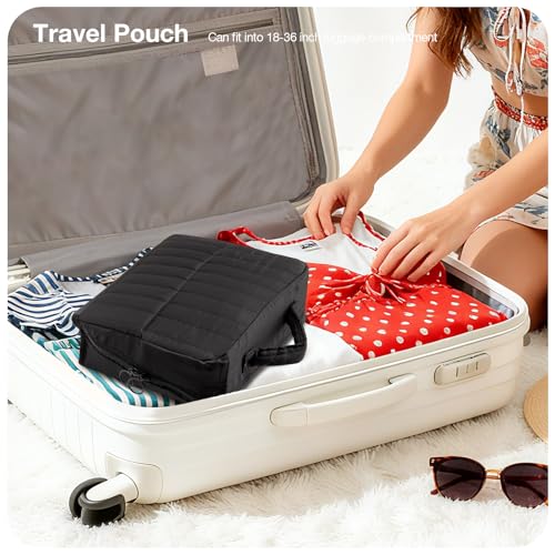 Abiudeng Standing Travel Makeup Bag Stand up Make up Bag Travel Toiletry Bag with Multiple Compartments Large Capacity for Women Business Trips Fitness and Daily Commutes (Black) - color: Blcack