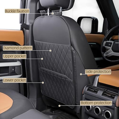 TAIKOO Seat Back Protector,Shields Seat Backs from Kicks and Adds Storage | kick mats back seat protector easy to install and clean, well-crafted, sturdy, durable and stylish.2 Pack - color: Style A-Black