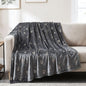 Luxury Grey Throw Blanket with Rose Gold Foil Print- 50x70 Inch, Soft Cozy Plush Fuzzy Exquisite Design Fleece Blankets and Throws for Couch Bed Travel Camping Use - color: Grey, size: 50 X 70 Inches