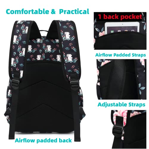 Leaper Water-resistant Cute Swan Laptop Backpack Travel Bag College Backpack Laptop Bag Satchel Water Blue - color: Water-blue-swan, size: X-Large