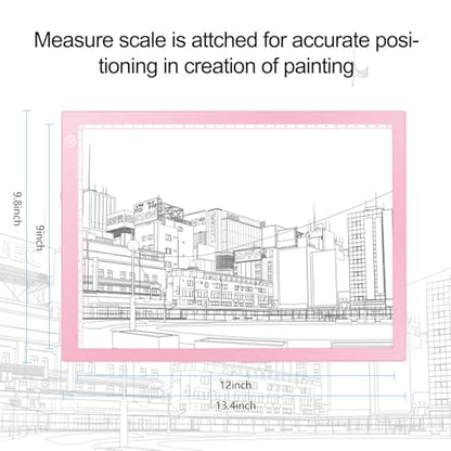 LitEnergy Rechargeable Light Tablet Battery Powered Light Box, Ultra-Thin Adjustable Artcraft LED Board Light Pad for Drawing, Diamond Art Painting, Tracing, Sketching, Animation, Stenciling (Pink) - color: PINK, size: 04 - 10x15inch rechargeable