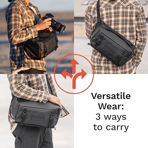 WANDRD ROGUE V1 9L Sling: Compact Camera Sling and Crossbody Bag with Fast Access, 3-Way Carry– Lightweight Everyday Bag Great for Travel, Photography, and Daily Use (Black) - color: Black, style: 9l