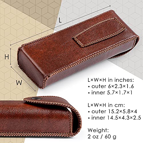 Hard Eyeglass Case With Belt Loop, PU Leather Glasses Case, Eyeglasses Cases, Reading Glass Case, Spectacles Box For Eyeglass, Classic Style Brown Eyeglass Case Small