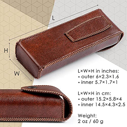 Hard Eyeglass Case With Belt Loop, PU Leather Glasses Case, Eyeglasses Cases, Reading Glass Case, Spectacles Box For Eyeglass, Classic Style Brown Eyeglass Case Small