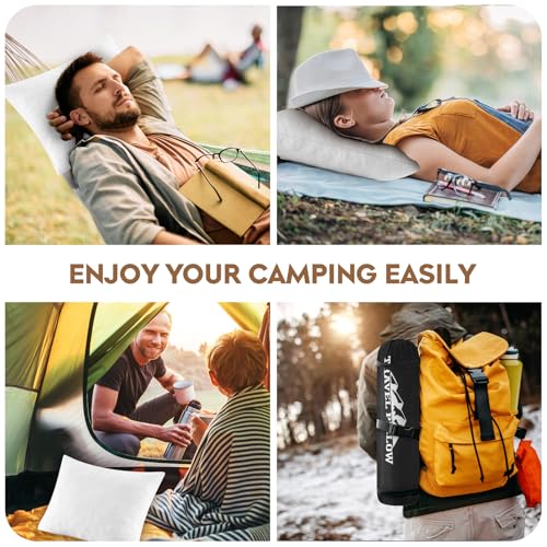 Small Shredded Memory Foam Pillow, Camping Pillow Travel Pillow - Compressible Medium Firm, Breathable Cover, Ideal Backpacking Hiking, Airplane and Car (Off-White, S) - color: Off-white, size: S-16 X 12 Inch