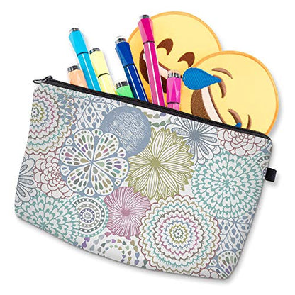 Deanfun Cosmetic Bag for Women, Mandala Flowers Waterproof Makeup Bags Roomy Toiletry Pouch Travel Accessories Gifts (51561) - color: 51561