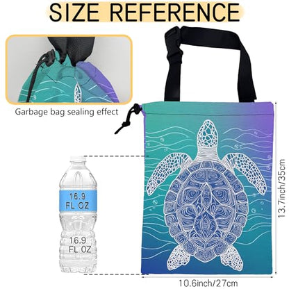 Sea Turtle Car Garbage Bag,Blue Marine Turtle Small Car Trash Bag Hanging Back of Seat,Drawstring Car Trash Bag with Adjustable Buckle,Car Accessories for Camping Travelling - color: Sea Turtle