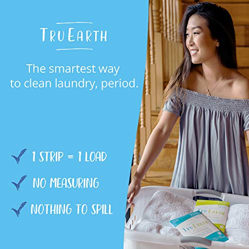 Tru Earth Compact Dry Laundry Detergent - Up to 128 Loads (64 Sheets) - Paraben-Free - Original Eco-Strip Liquidless Detergent, Travel - Fresh Linen | Packaging May Vary - size: 64 Count (Pack of 1)