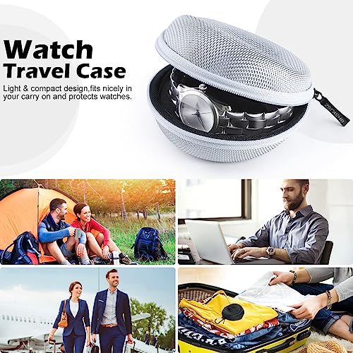 Travel Case for Men and Women - Portable Single Watch Storage Box and Organizer for Wristwatches and Smart Watches - Good Helper for Your Travel - Black/Silver
