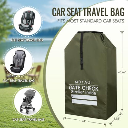 MOYAQI Stroller Travel Bag for Airplane, Gate Check Bag Backpack with Durable Nylon,Adjustable Carry Straps,Infant Carriers & Booster Seats (Green) - color: Green