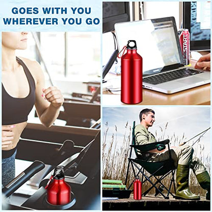 CHENGU Aluminum Water Bottle 20 oz Reusable Bottles Lightweight Leak Proof Aluminum Sports Travel Bottles with Twist Cap Buckle for Gym, Hiking, Cycling, Camping, Fishing - color: Red