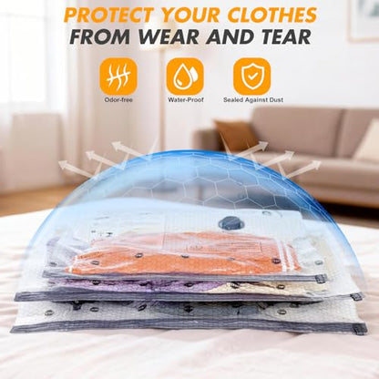 Travel Vacuum Storage Bags with Pump, Carry-on Luggage Compression Bags + Portable Electric Pump, 80% Space Saver for Clothes, Vacuum Seal Bags for Clothing Packing Travel, Pack of 9 - size: 9 Combo Bags + Electric Pump