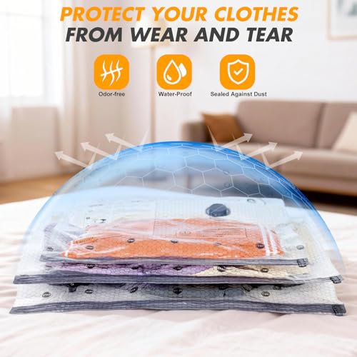 Travel Vacuum Storage Bags with Pump, Carry-on Luggage Compression Bags + Portable Electric Pump, 80% Space Saver for Clothes, Vacuum Seal Bags for Clothing Packing Travel, Pack of 12 - size: 12 Combo Bags + Electric Pump