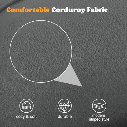 MeMoreCool Stuffed Round Pouf Ottoman Foot Rest, Floor Pouf Foot Stool with Soft Foam Chunk Filling, Small Round Ottoman Footstool Circle Footrest for Living Room - color: Piping Dark Grey