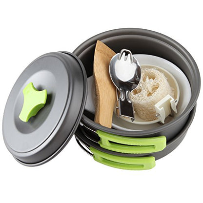 MalloMe Camping Cookware Mess Kit for Backpacking Gear – Camping Cooking Set - Camping Pots and Pans Set - Backpacking Stove/Portable Stove Compatible - Camp Kitchen Equipment Accessories Pot - style: 2 Liter Pot