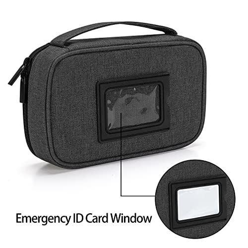 CURMIO Diabetic Supplies Bag for Glucose Meter, Medication and Other Diabetes Care Supplies, Diabetes Travel Organizer Case with Detachable Pouches, Black (Bag Only) - color: Black