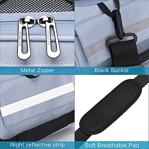 MOSISO Bike Rack Bag, Waterproof Bicycle Trunk Pannier Rear Seat Pouch Cycling Bike Carrier Backseat Storage Luggage Saddle Shoulder Bag - color: Airy Blue