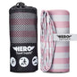 Hero Microfiber Large Beach Towel Compact for Travel (Pink Stripe, 40" x 72") - color: Pink Stripe, size: 40" x 72"
