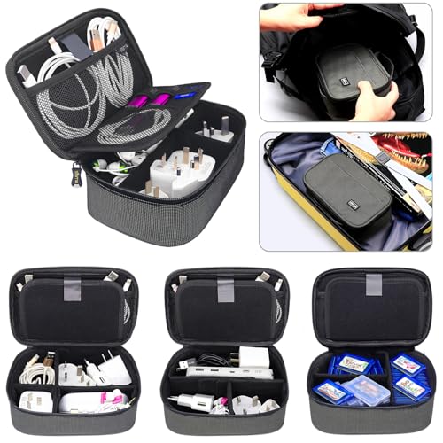 sisma Travel Electronics Organizer Small Carrying Case for Cables Phone Chargers USB Plugs Power Cords Earbuds Adapter Tech Accessories Pouch -Special Edition - color: Starlight Special Edition