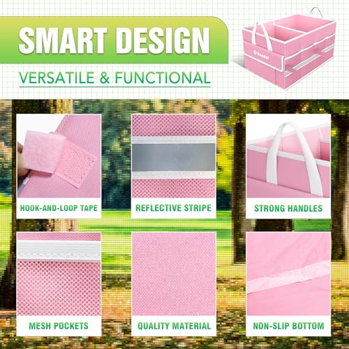 K KNODEL Car Trunk Organizer, Collapsible Car Trunk Storage Organizer, Car Organizer and Storage for SUV, Truck, Sedan (Small, Pink) - color: Pink, size: Small-No Lid