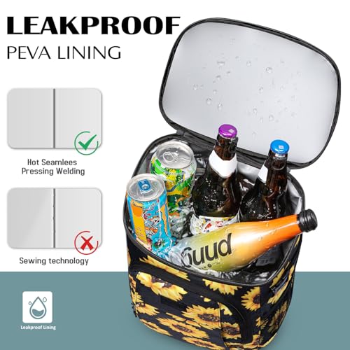 Tuwubi Cooler Backpack 35/42 Cans, Backpack Coolers Insulated Leak Proof for Men Women, Waterproof Soft Sided Lunch Camping Beach Travel Ice Chest Backpack Cooler Bag - color: Sunflower, size: Medium