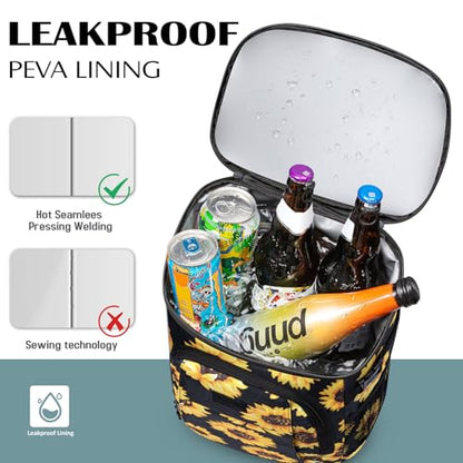 Tuwubi Cooler Backpack 35/42 Cans, Backpack Coolers Insulated Leak Proof for Men Women, Waterproof Soft Sided Lunch Camping Beach Travel Ice Chest Backpack Cooler Bag - color: Sunflower, size: Medium