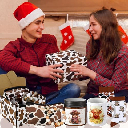 Honeydak Highland Cow Gifts Set for Women Highland Cow Stuff Themed Gifts Include Box Makeup Bag Socks Keychain Mug Stickers Scented Candle for Lover Birthday - style: Highland Cow