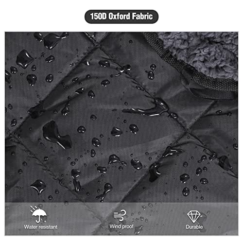REDCAMP Waterproof Stadium Blanket with Sherpa Lining, Cold Weather Car Blanket Windproof for Outdoor Camping, Machine Washable (50"x 59") - color: 50"x 59" Black