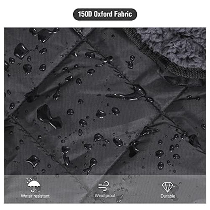 REDCAMP Waterproof Stadium Blanket with Sherpa Lining, Cold Weather Car Blanket Windproof for Outdoor Camping, Machine Washable (50"x 59") - color: 50"x 59" Black