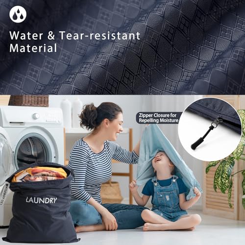 WiseBoy 2 Pack Laundry Bags, Travel Laundry Bag for Dirty Clothes, Washable Nylon Wet Dry Bag, Swimming Yoga Bathing Suit Workout Wet Dry Bags - color: Navy Blue/Pink