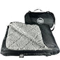 DOWN UNDER OUTDOORS Large Waterproof Windproof Extra Thick 350 GSM Quilted Fleece, or Sherpa Stadium Blanket - color: Black/Heather Grey