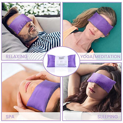 SuzziPad Lavender Eye Pillows for Relaxation with Aromatherapy, Weighted Mask for Sleeping, Hot & Cold Therapy Compress for Dry Eyes, Yoga Meditation Pillow, Purple, 4 Packs - color: Purple