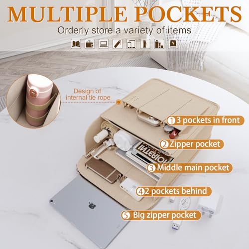 Backpack Organizer Insert, Felt Bag Organizer for Rucksack Shoulder - color: Beige, size: XL