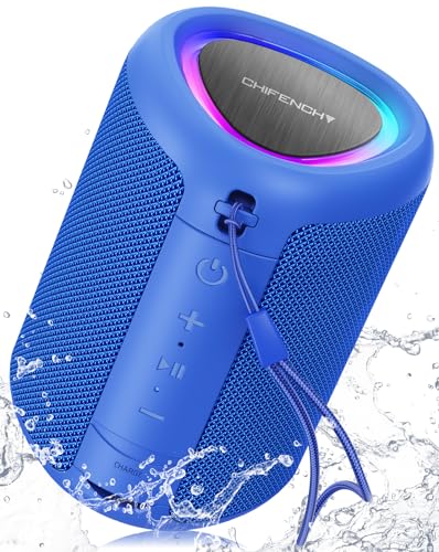 Portable Bluetooth Speaker Beach Essentials: Powerful Crystal Clear Sound/Dynamic Light/IPX5 Waterproof/All Day Playtime/Wireless BT 5.3/TWS Paring, Dad Gifts, Outdoor|Travel|Camping|Pool Accessories - color: Blue