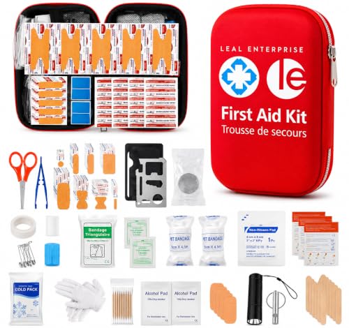 First Aid Kit 301 Piece - Fully Stocked Survival Emergency Kit for Home, Car, Camping, Workplace, Outdoor Travel & Family Preparedness