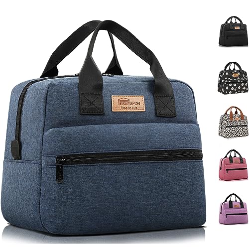 HOMESPON Insulated Lunch Bag for Women Men Lunch Box Cooler Lunch Tote for Work Picnic (Navy) - color: Navy