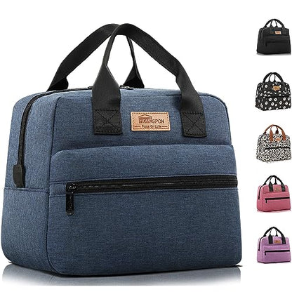 HOMESPON Insulated Lunch Bag for Women Men Lunch Box Cooler Lunch Tote for Work Picnic (Navy) - color: Navy