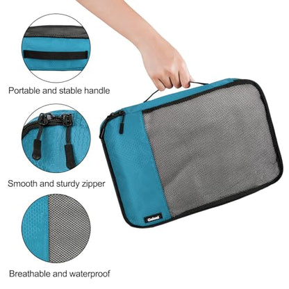 Packing Cubes for Travel Essentials,4 Set Packing Cubes for Suitcases,Lightweight Mesh Luggage Organizer Bag,Blue - color: Blue