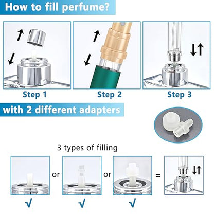 Travel Refillable Perfume Atomizer Bottle 5ml Leakproof Travel Perfume Refillable Bottle, Perfume Atomizer (Green) - color: Green
