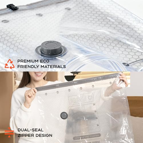 Vacuum Bags for Clothing with Rechargeable Air Pump, 15 Pack Vacuum Seal Bags for Travel, Space Saver Bags for Luggage and Suitcases, Compression Packing Bags in Multiple Travel Size - size: 15 Combo+Pump