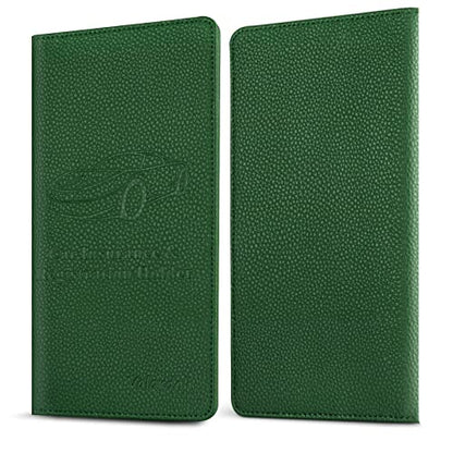Valardoh Premium Car Registration and Insurance Card Holder, Car Document Holder for Cards, Driver License & other Essential Documents (Dark Green) - color: Dark Green