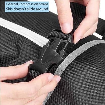 MOOCY Ski Bag for Air Travel, Unpadded Snow Bag Fits Skis Up to 200cm, Carrying Bag for Adults and Children - color: Black Ski and Boot Bag Combo