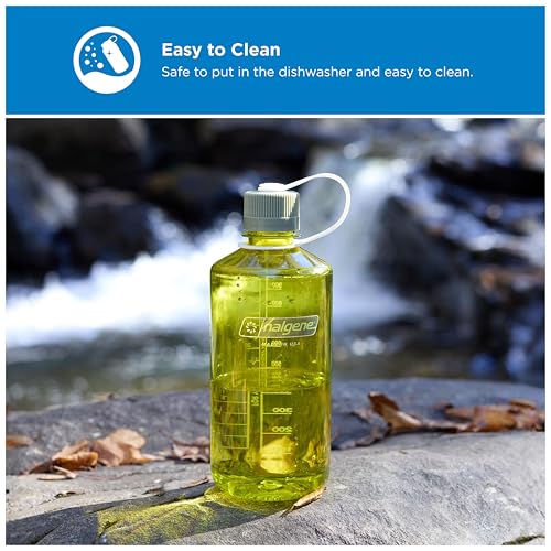 Nalgene 32 oz Narrow Mouth Water Bottle | BPA-Free, Durable & Leak Proof, Lghtweght for Hkng & Gym – Thrll & Moton, Endve w/Ol Green - color: Endive w/Oil Green, size: 32 Ounces